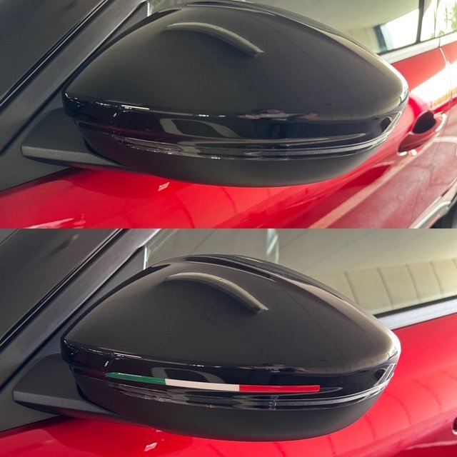 アルファロメオ ジュニア ドアミラー 3Dイタリアストリップ Before & After UNLIMITED