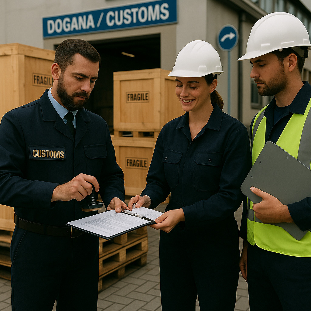 BRUZZO 国際輸送 通関オフィスでの確認シーン｜UNLIMITED